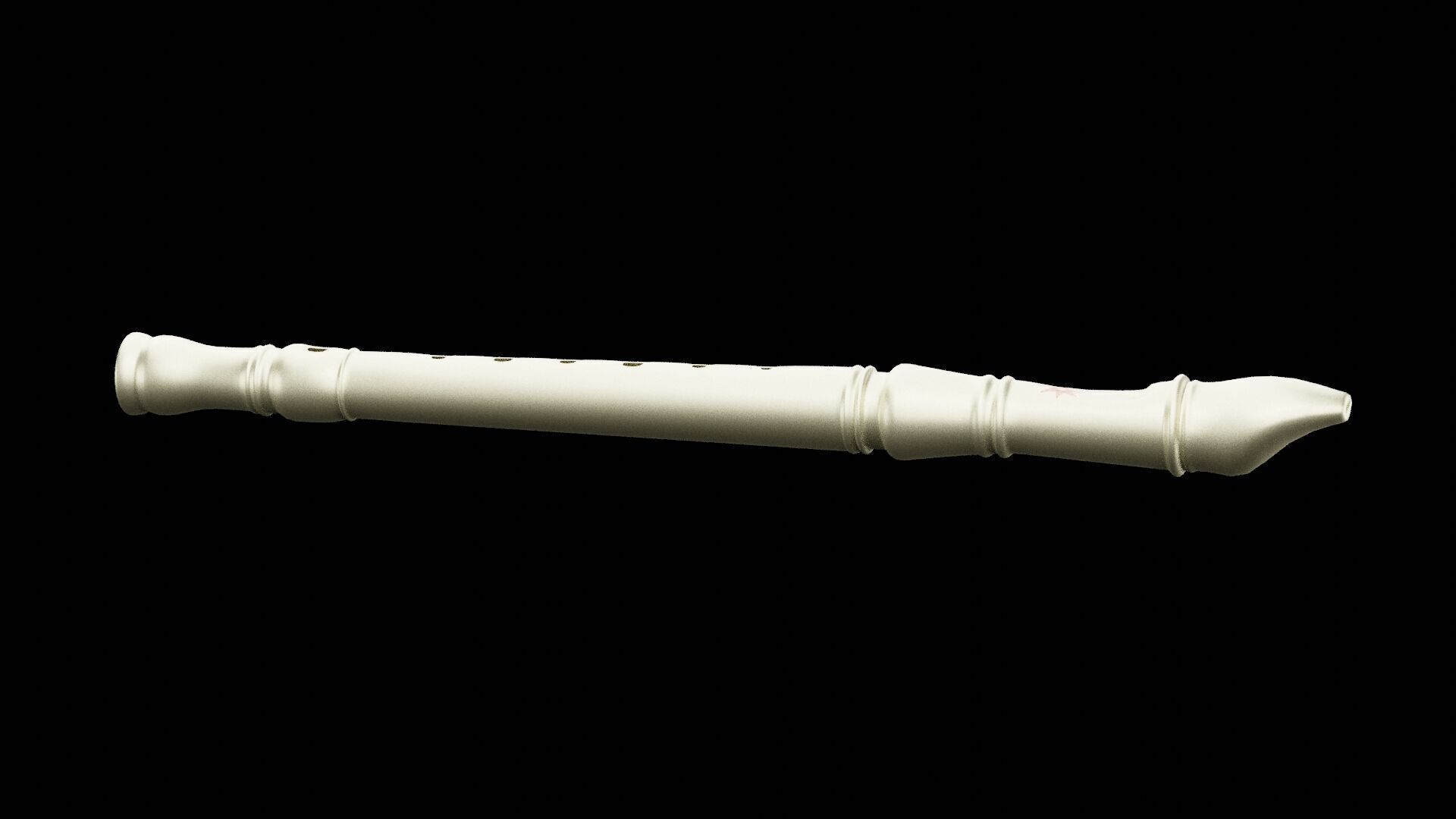 Flute Recorder Low-poly 3D model_4