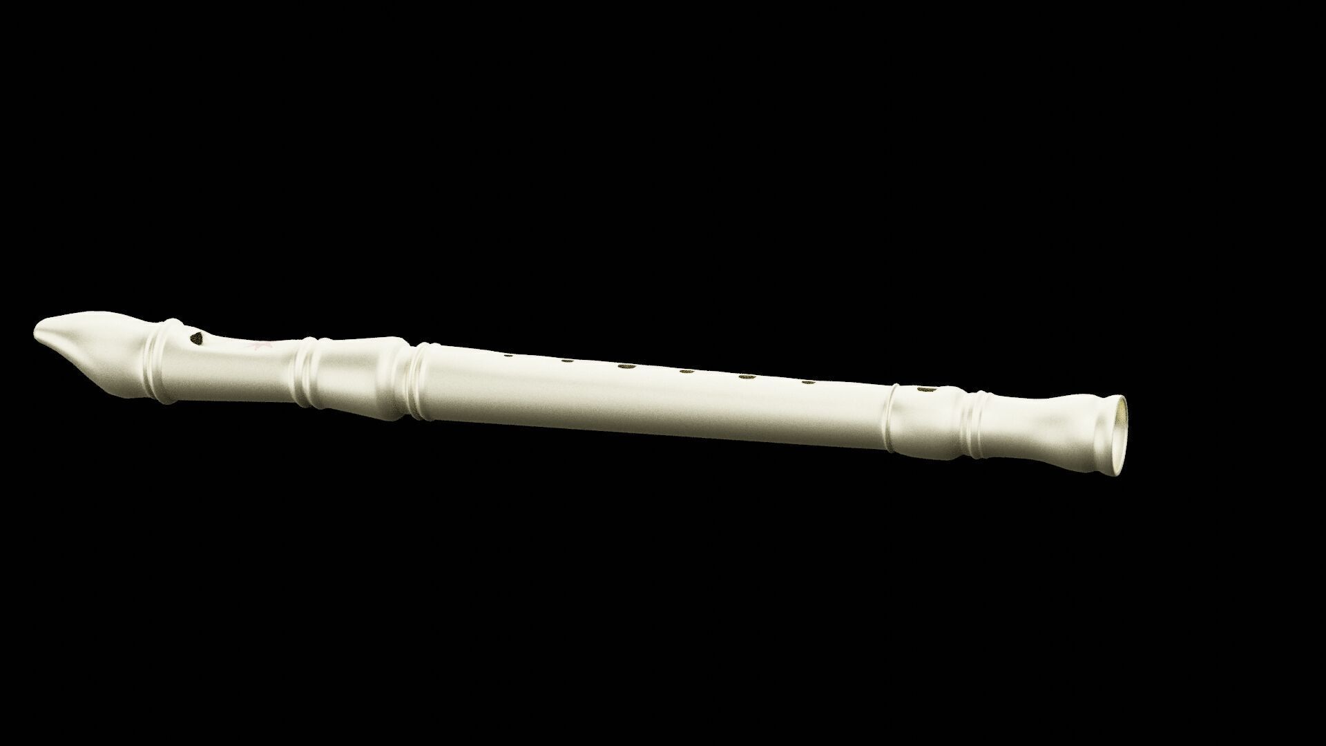 Flute Recorder Low-poly 3D model_3