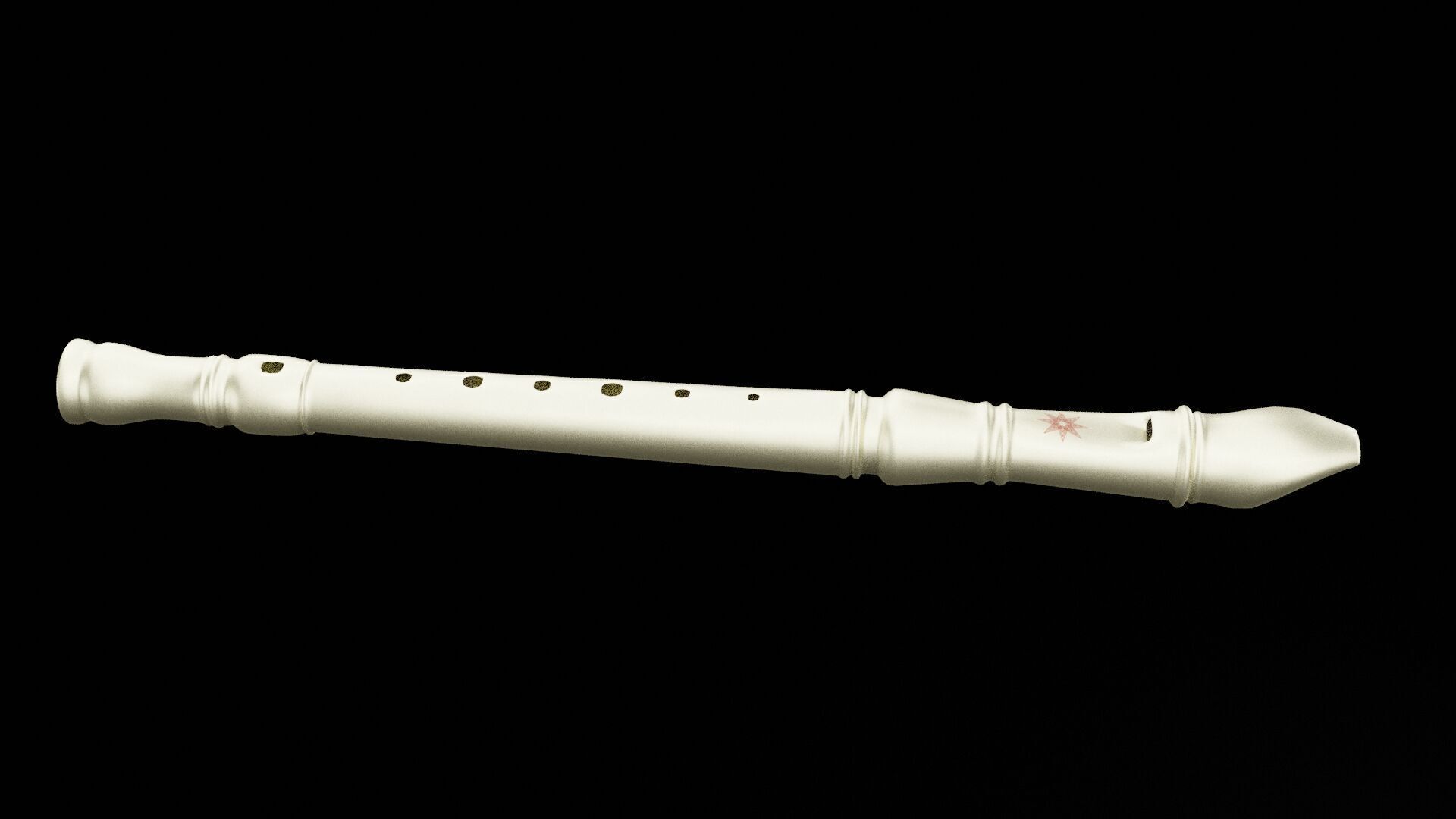 Flute Recorder Low-poly 3D model_6