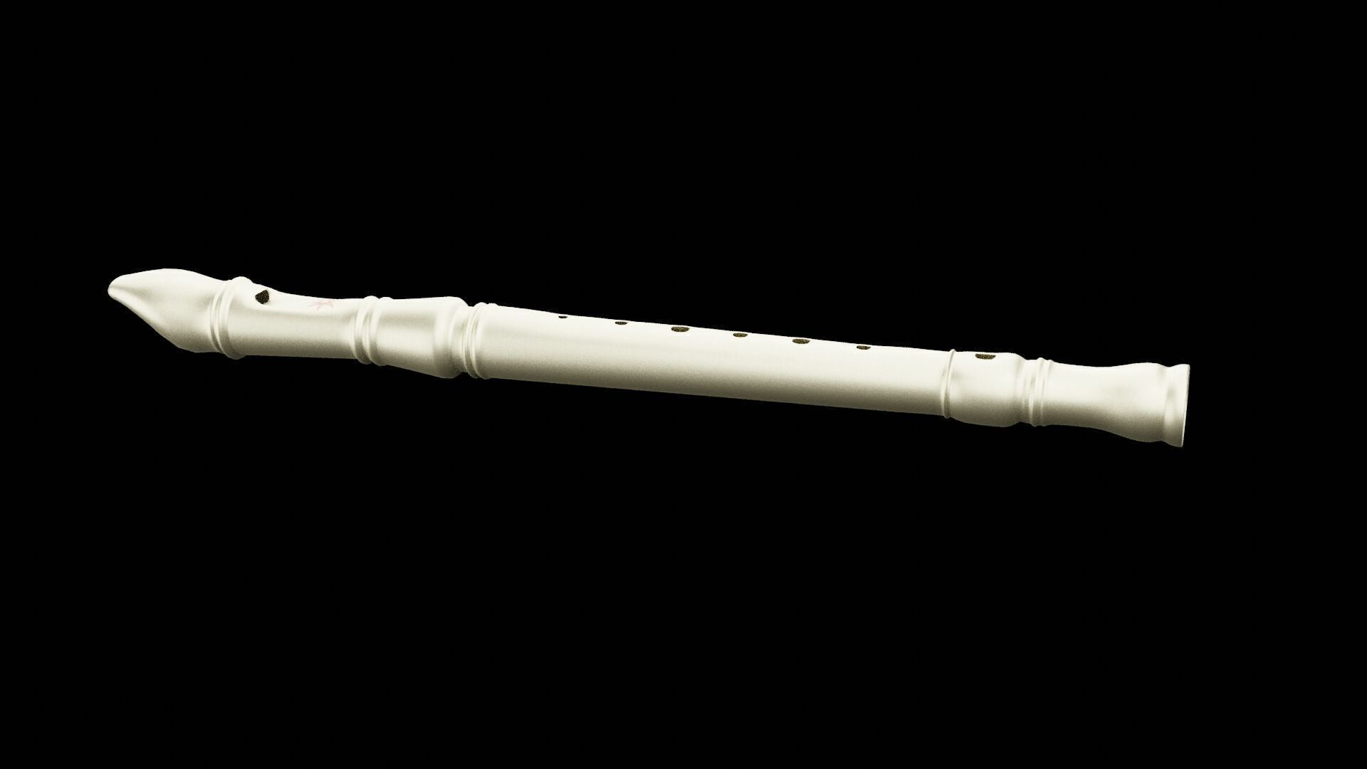 Flute Recorder Low-poly 3D model_7