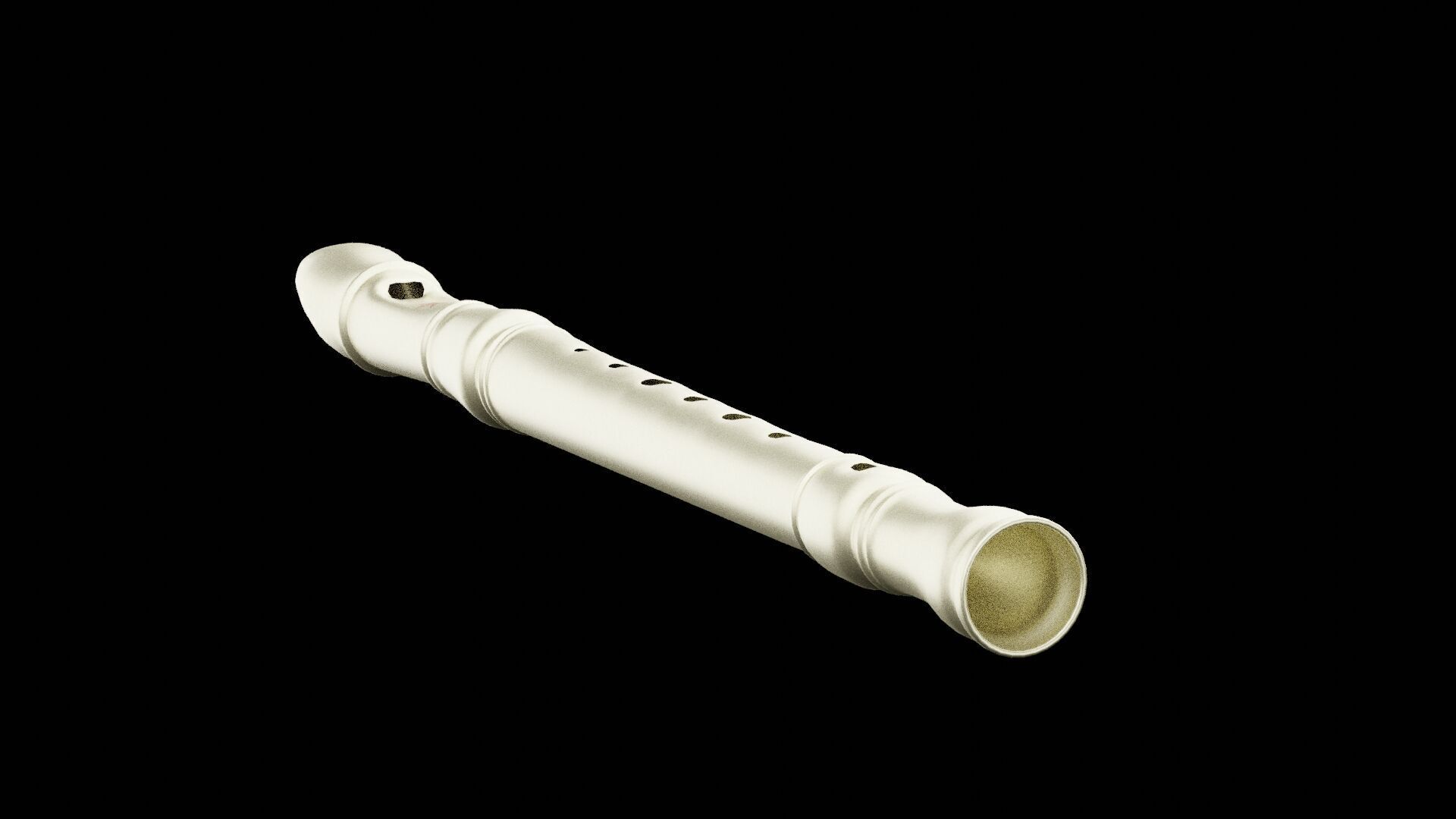 Flute Recorder Low-poly 3D model_1