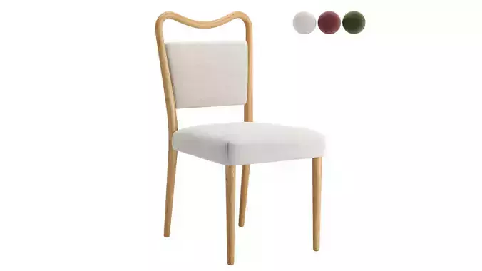 Monte Ivory Performance Dining Chair 3D model