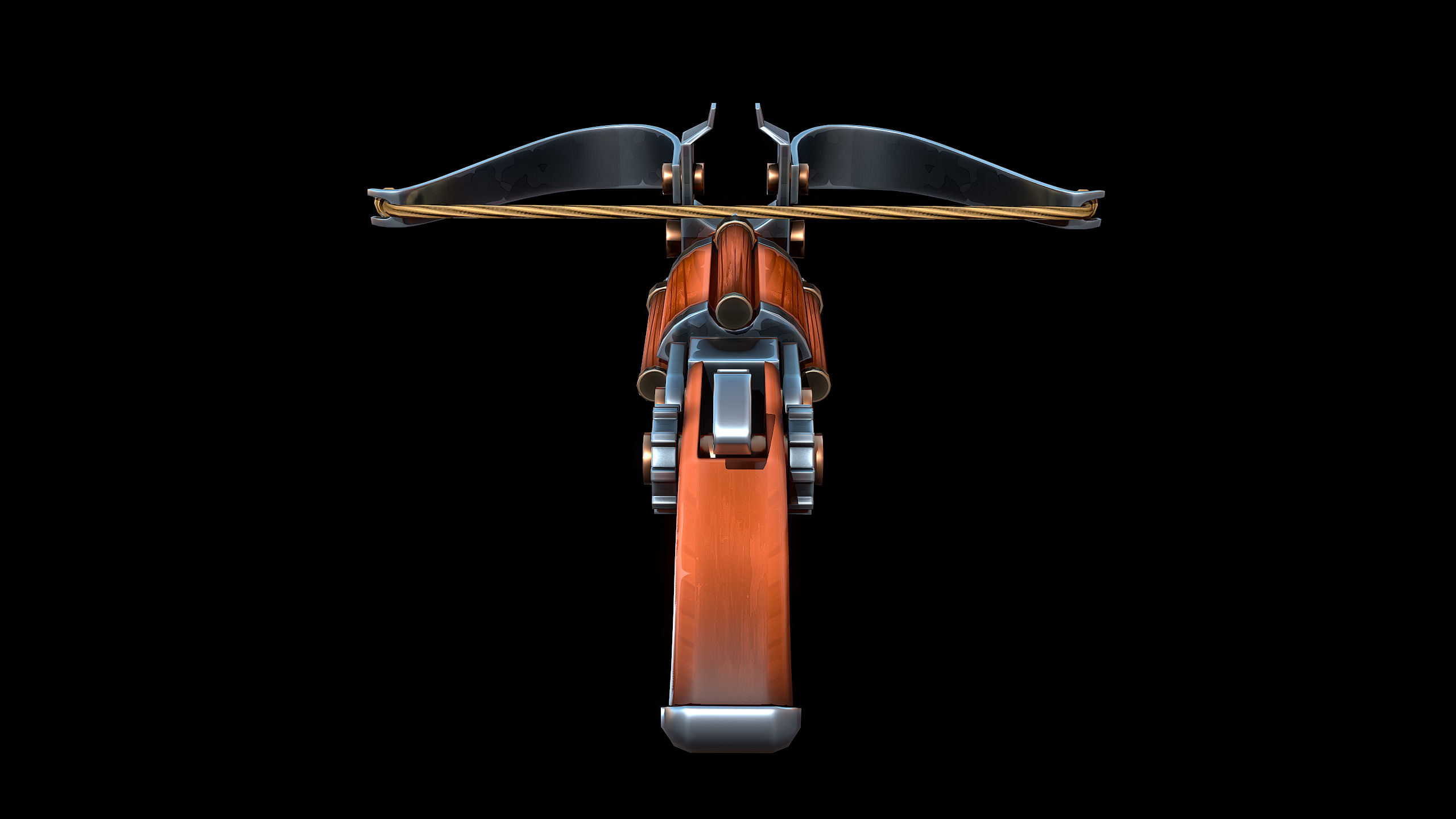 Stylized Drum Crossbow Low-poly 3D model_7