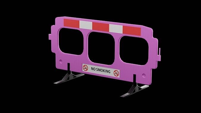 Pink Street Barrier  Low-poly 3D model