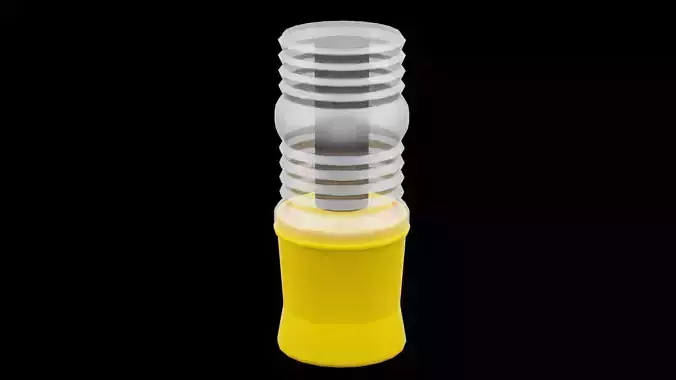 Yellow Road Lamp Low-poly 3D model
