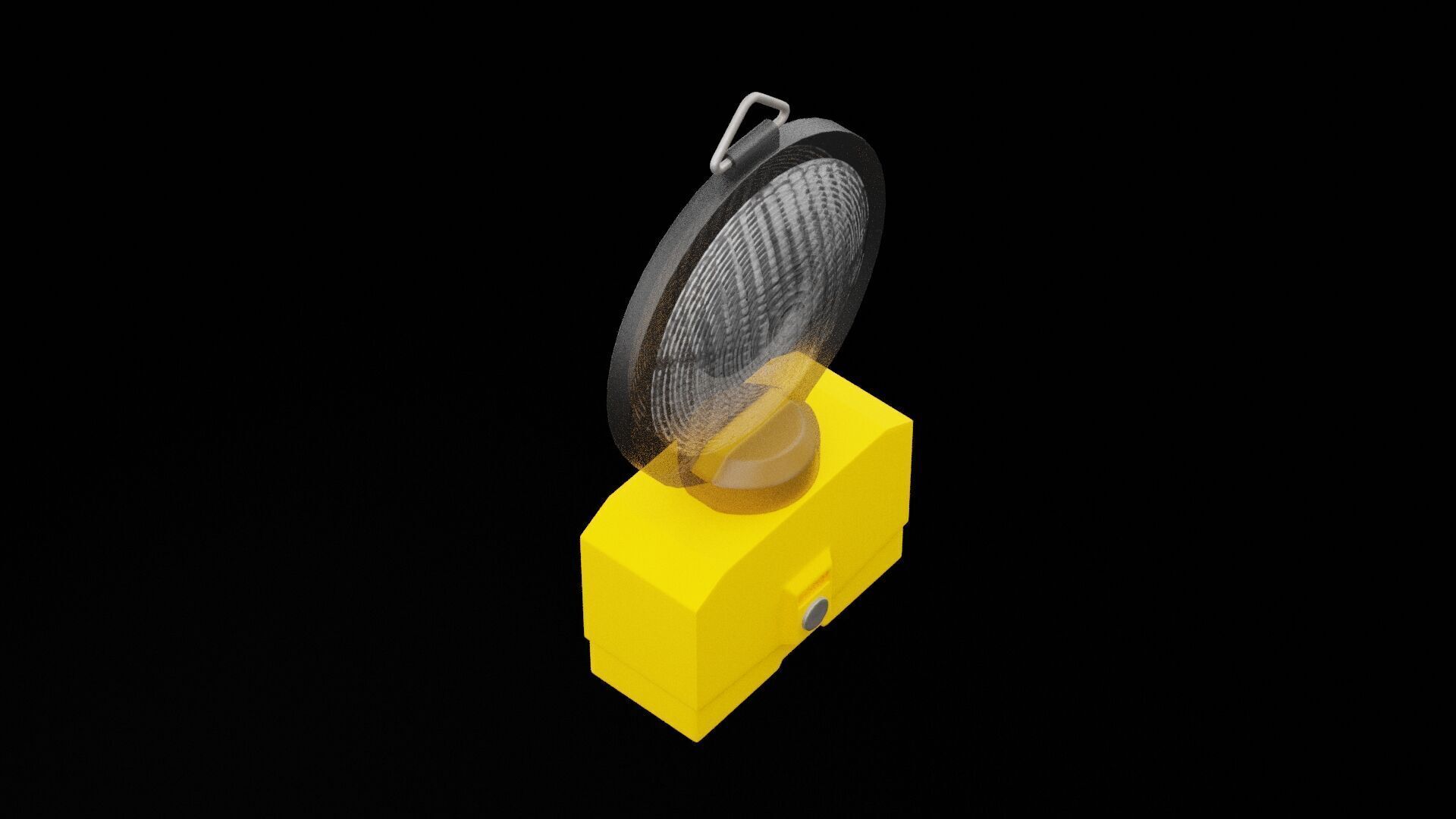 Yellow Road Lamp Low-poly 3D model_1