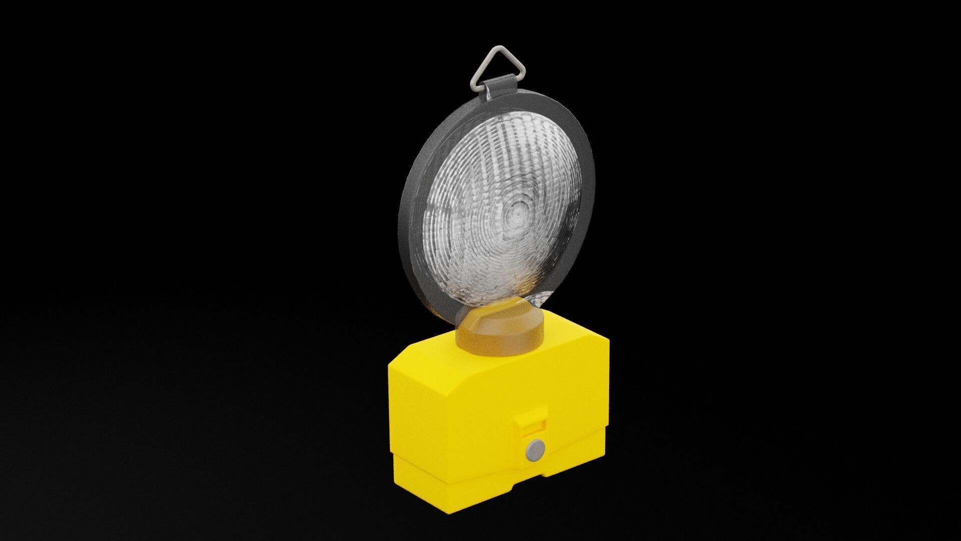 Yellow Road Lamp Low-poly 3D model_4