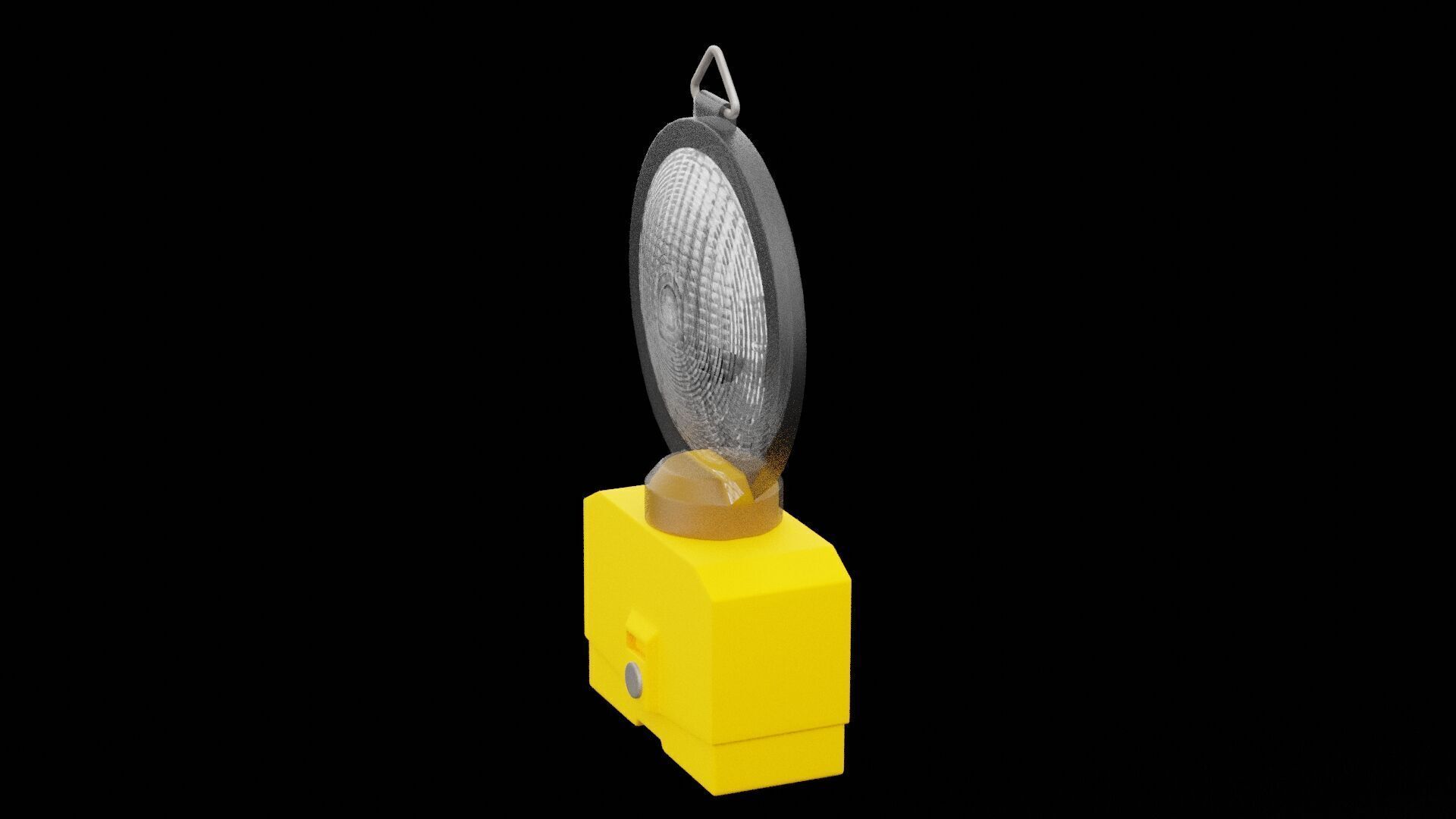 Yellow Road Lamp Low-poly 3D model_3