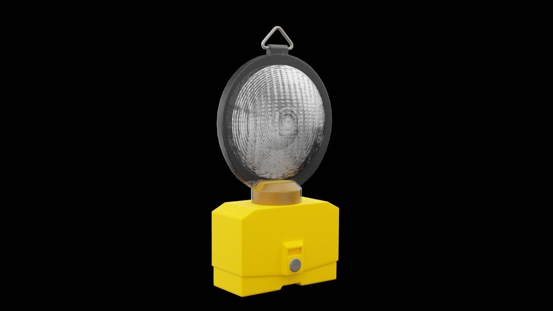 Yellow Road Lamp Low-poly 3D model_5