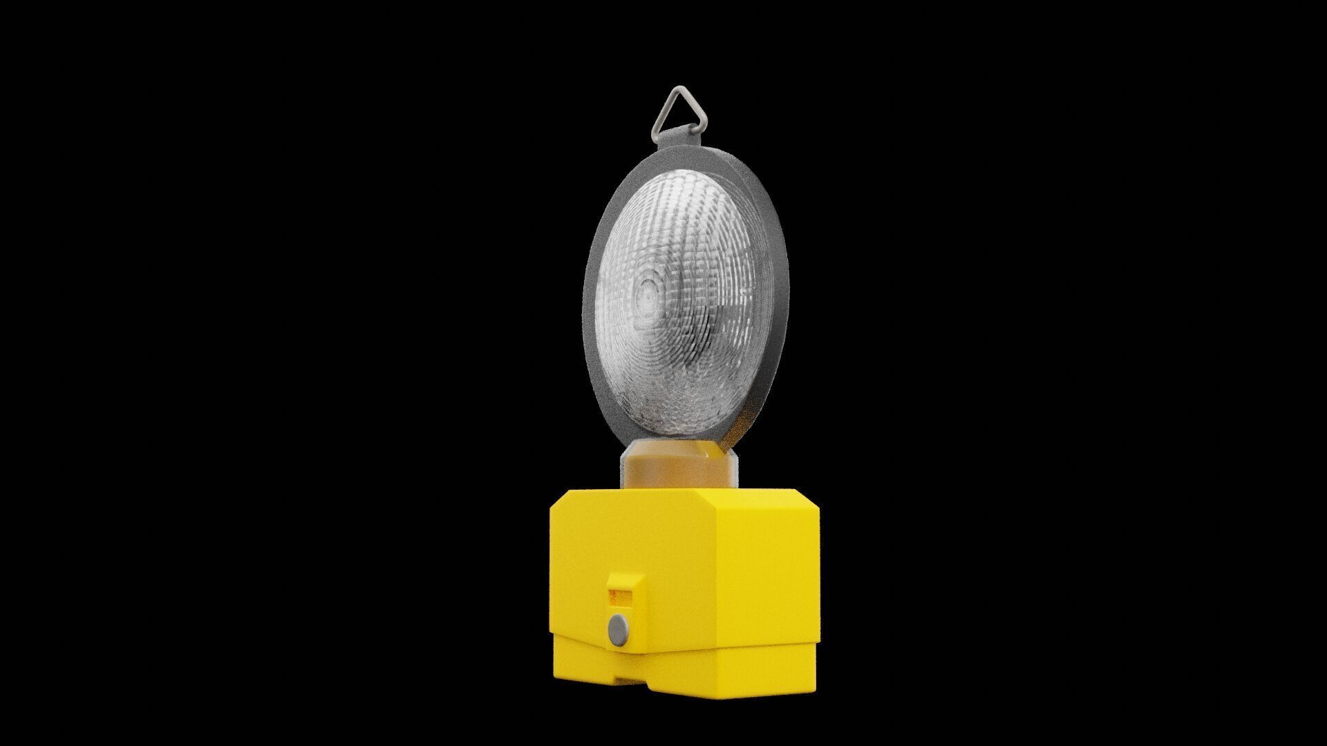 Yellow Road Lamp Low-poly 3D model_7