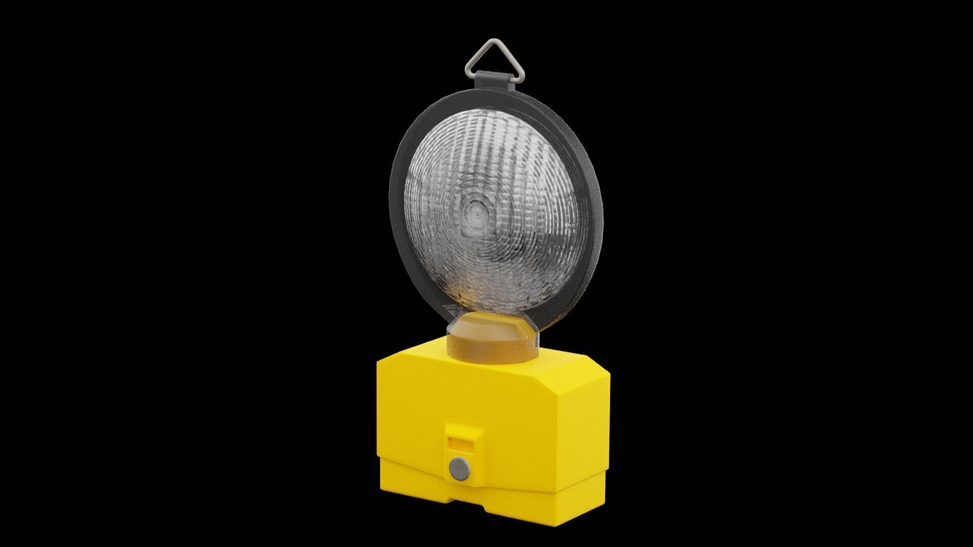 Yellow Road Lamp Low-poly 3D model_2