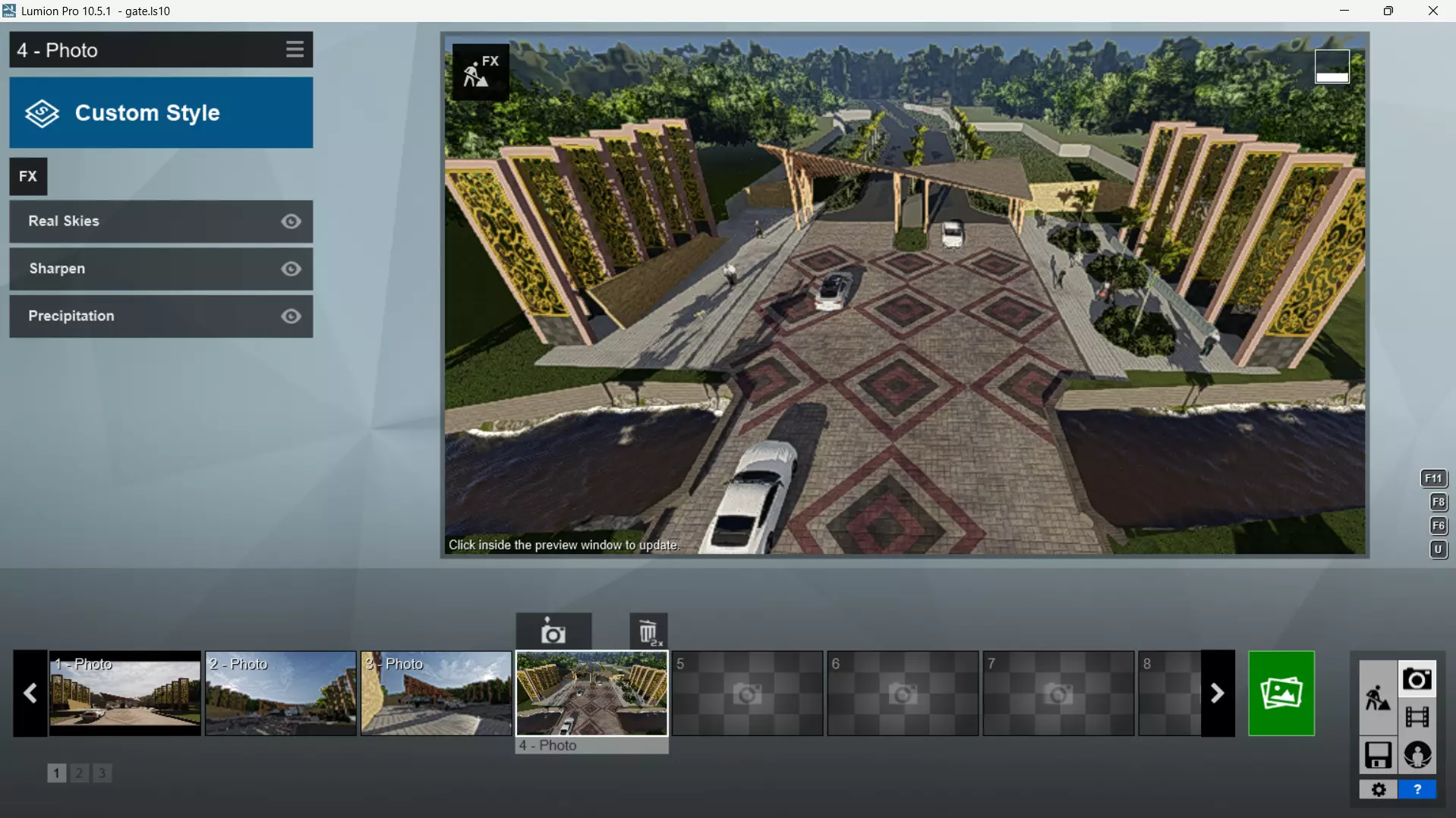 Modern Residential Entrance Gate SketchUp Lumion Files 3D model_5