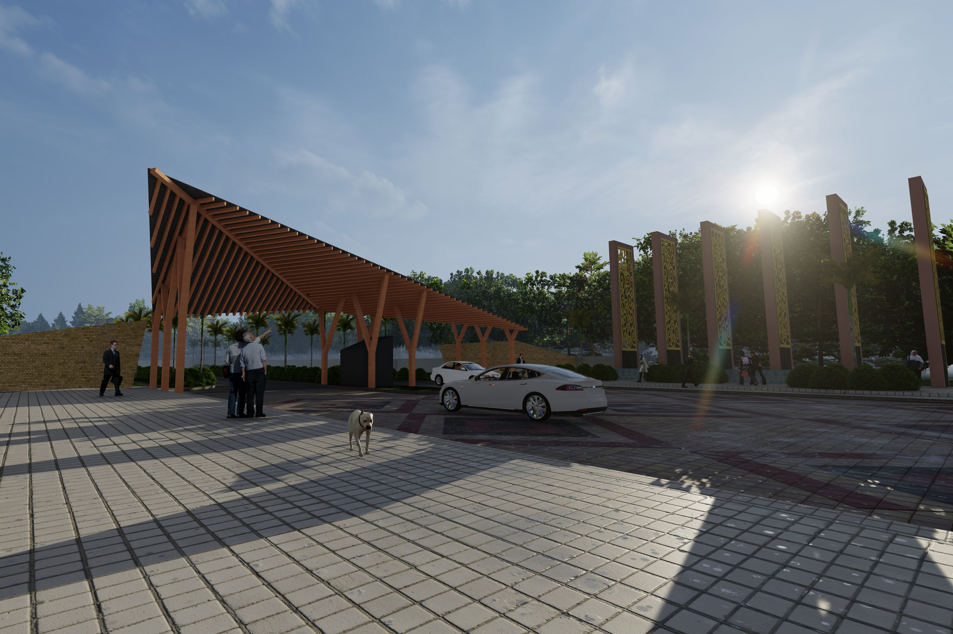 Modern Residential Entrance Gate SketchUp Lumion Files 3D model_1