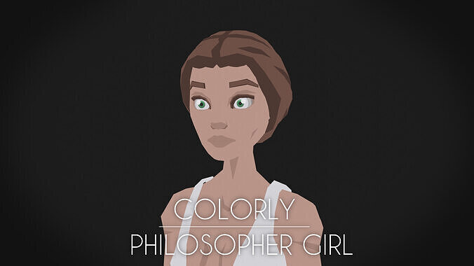 Colorly - Philosopher Girl - Game Ready - Rigged - Customizable Low-poly 3D model