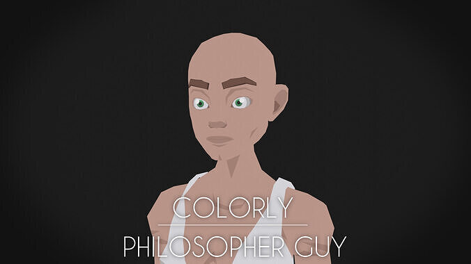 Colorly - Philosopher Guy - Game Ready - Rigged - Customizable Low-poly 3D model
