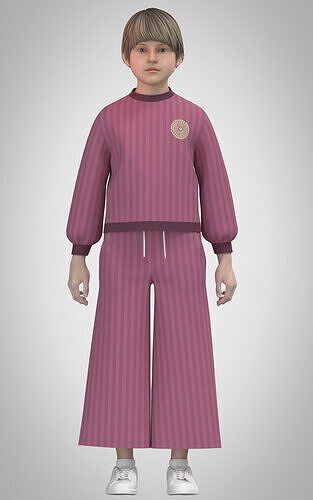 girls Tracksuits 3d rigged model Low-poly 3D model