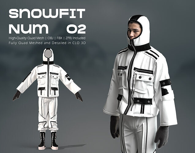 Snowfit - 02 High-Quality Winter Outfit 3D model