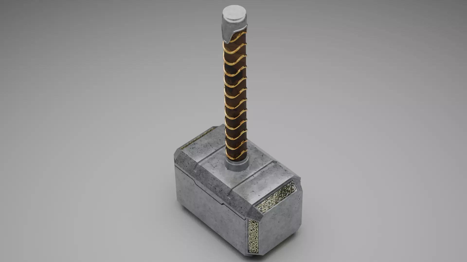 Thor Hammer Low-poly 3D model_0