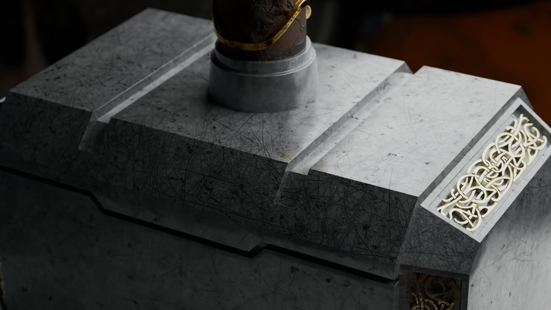 Thor Hammer Low-poly 3D model_2