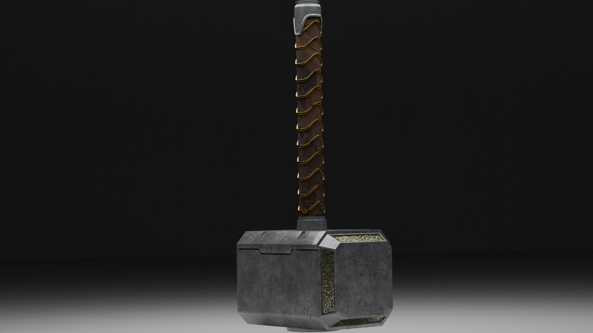 Thor Hammer Low-poly 3D model_5
