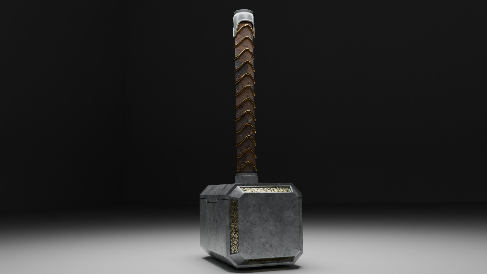 Thor Hammer Low-poly 3D model_1