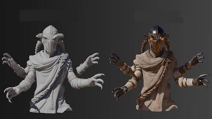 Four-Armed Desert Nomad Alien 3D Print Model - STL - 3MF 3D print model