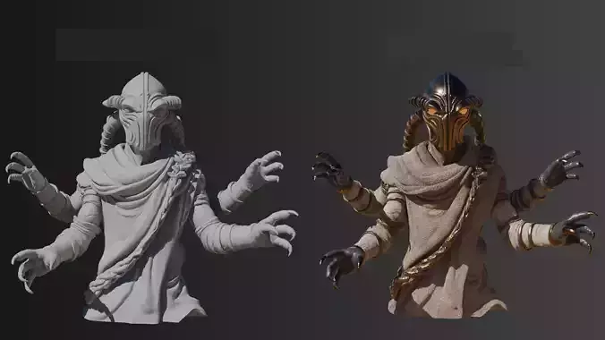 Four-Armed Desert Nomad Alien 3D Print Model - STL - 3MF