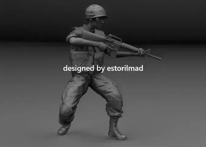 AMERICAN SOLDIER VIETNAM IN ACTION 3D print model