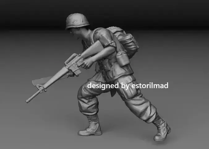 AMERICAN SOLDIER VIETNAM IN ACTION 3D print model