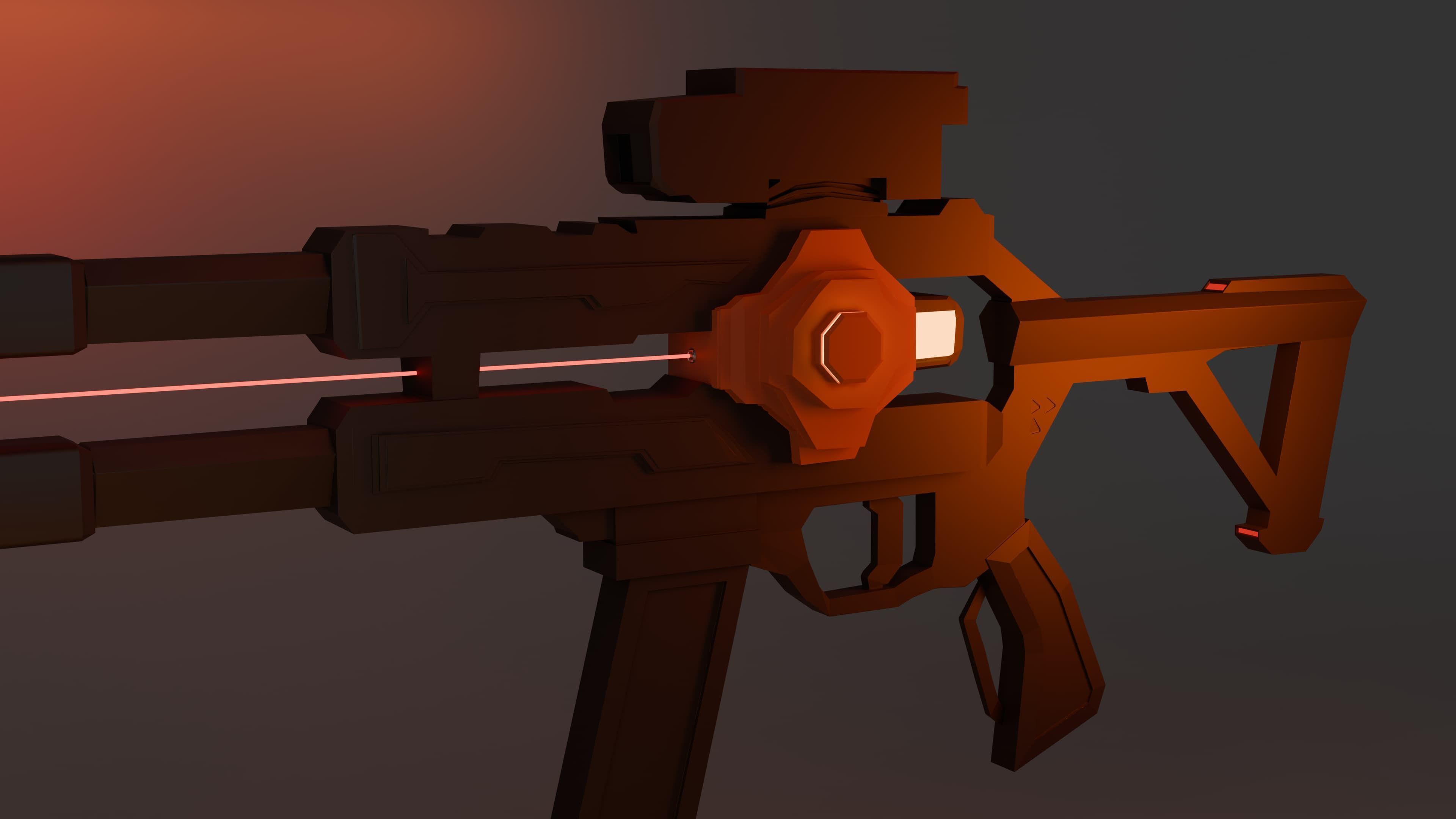 Nova77 Scifi Smg Low-poly 3D model_4