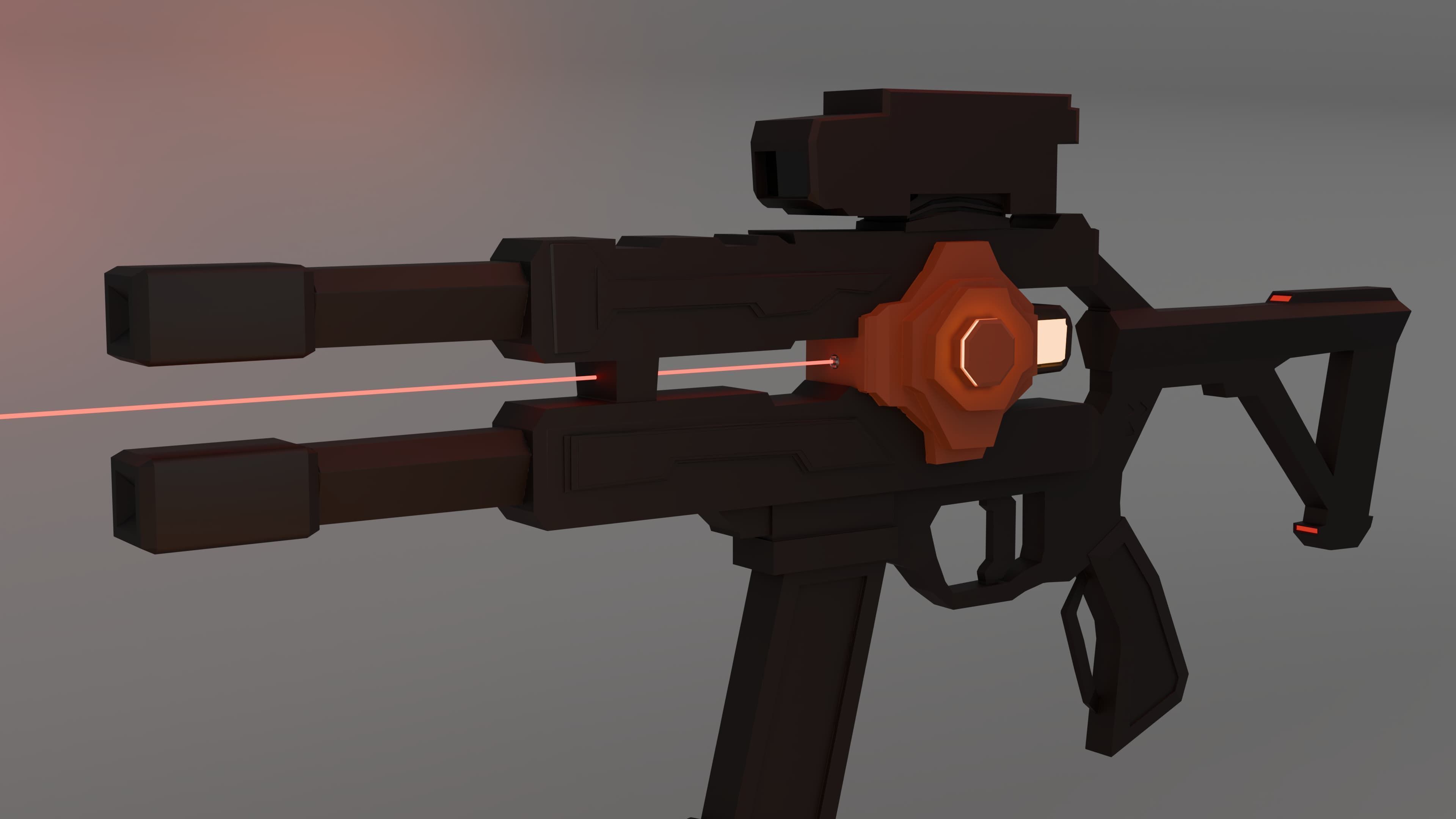 Nova77 Scifi Smg Low-poly 3D model_1