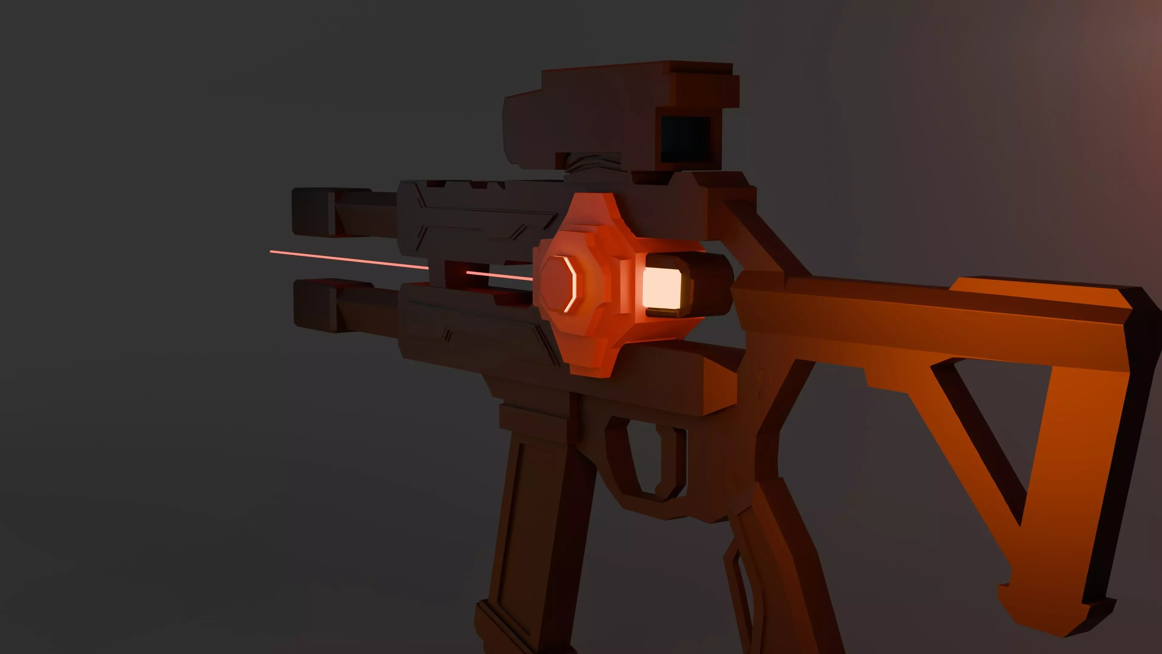 Nova77 Scifi Smg Low-poly 3D model_0