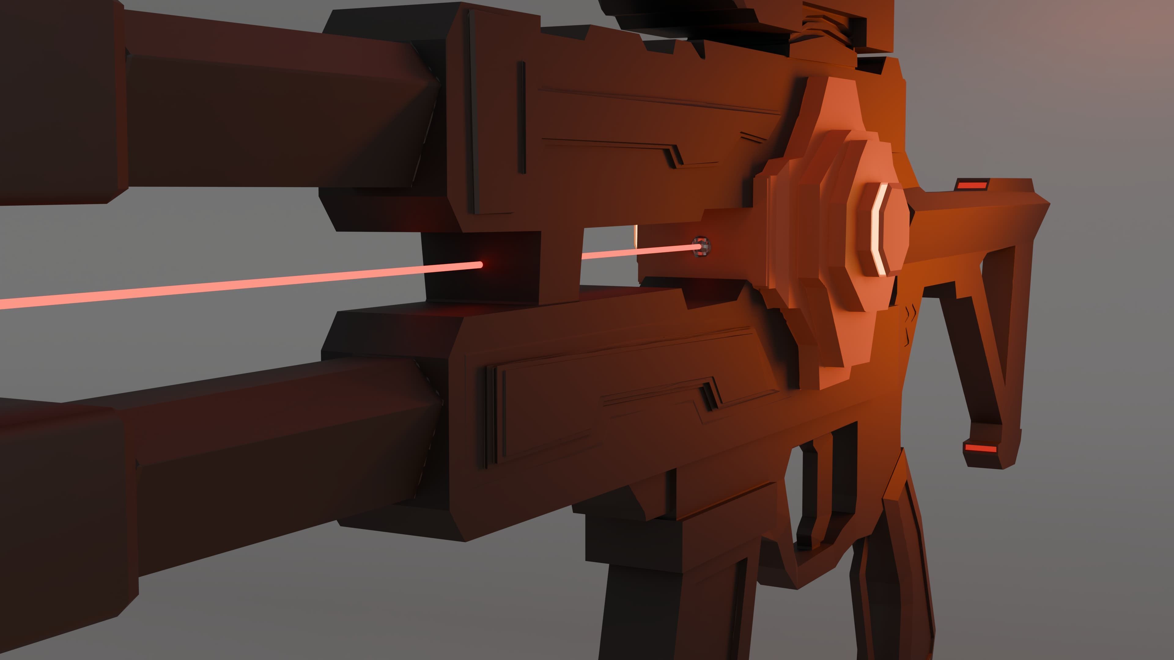 Nova77 Scifi Smg Low-poly 3D model_5