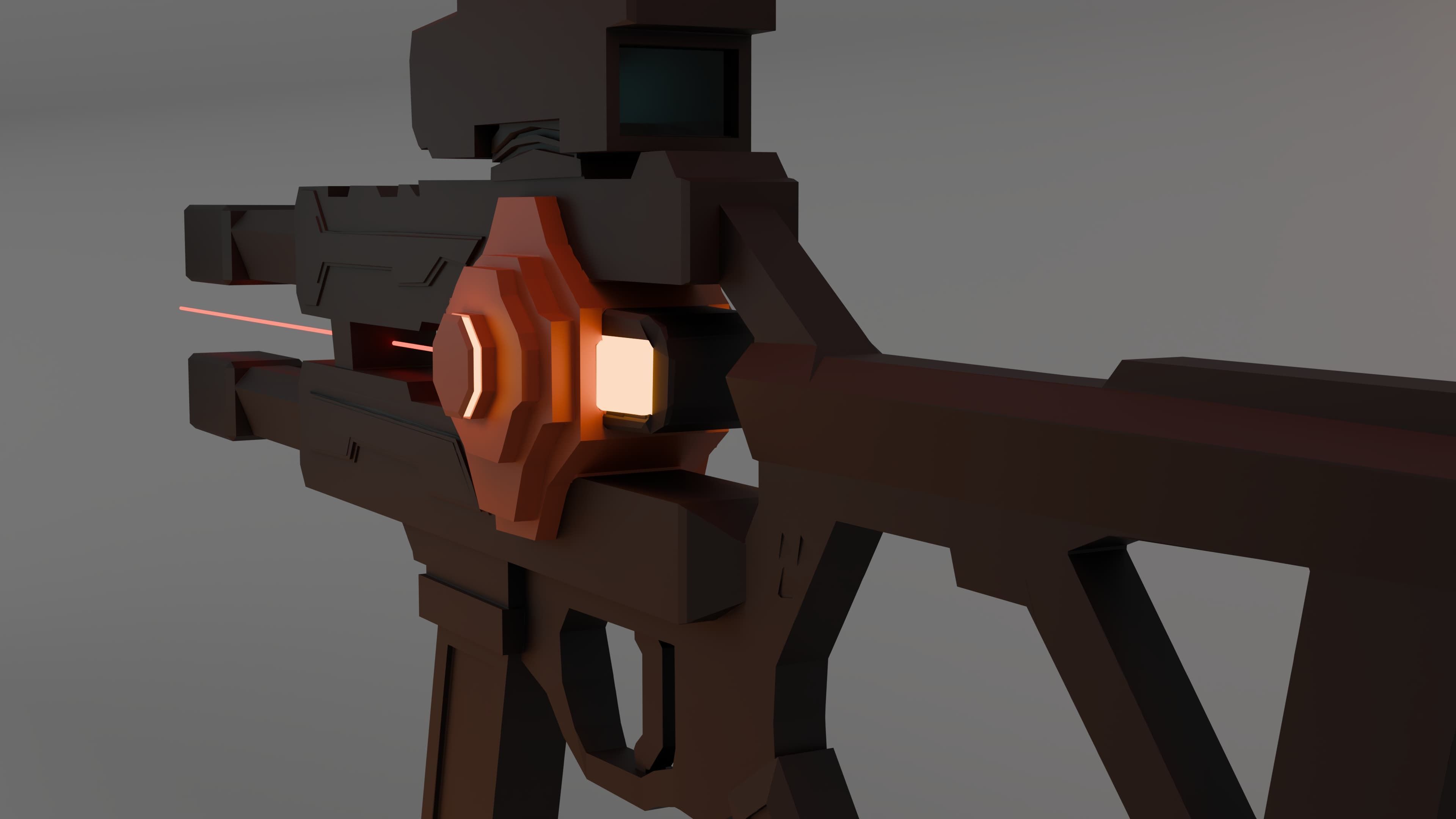 Nova77 Scifi Smg Low-poly 3D model_3