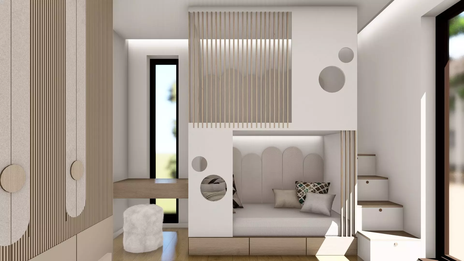 Modern Baby Room Furniture Set with Built Free low-poly 3D model