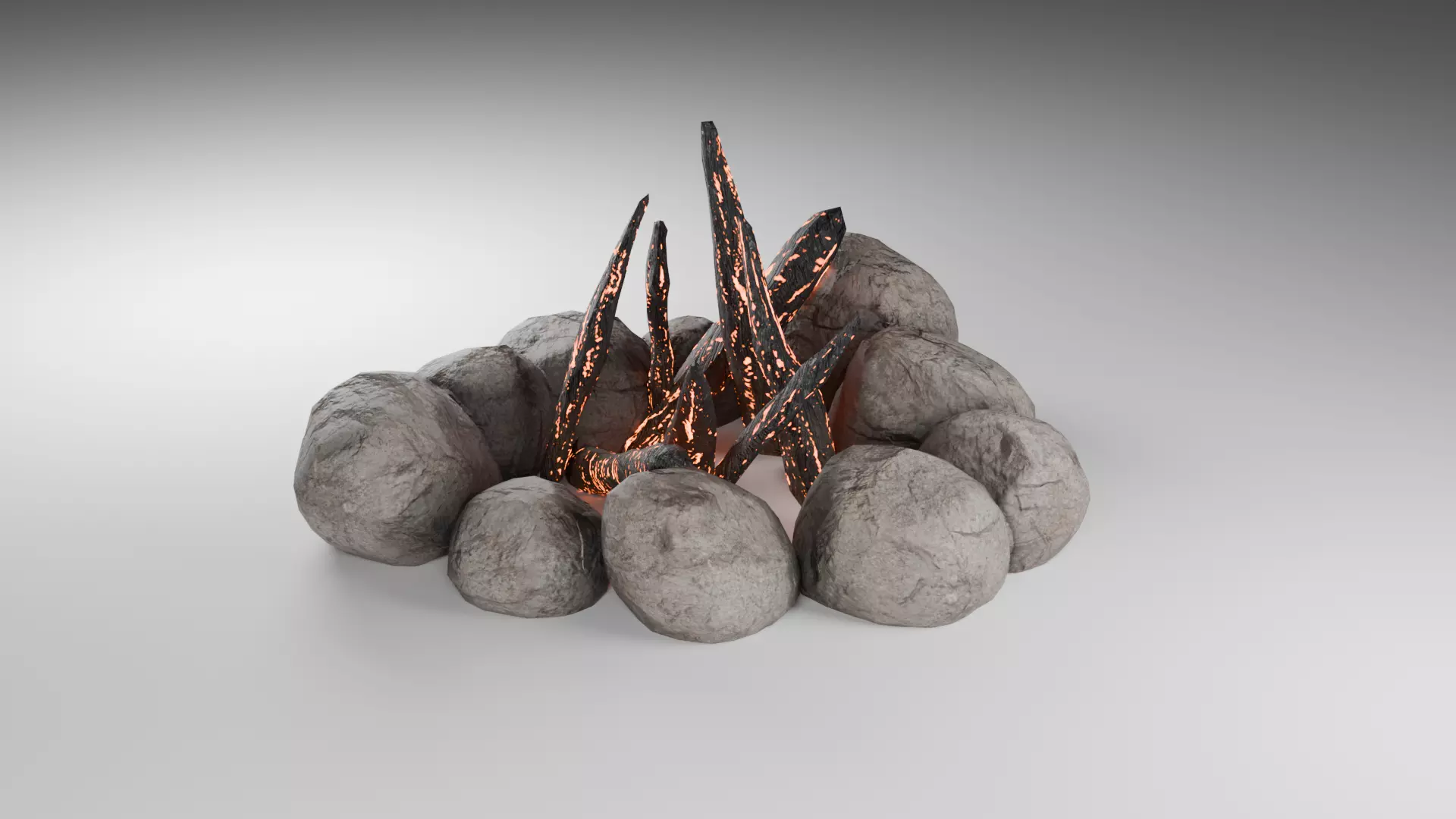 Campfire Free low-poly 3D model