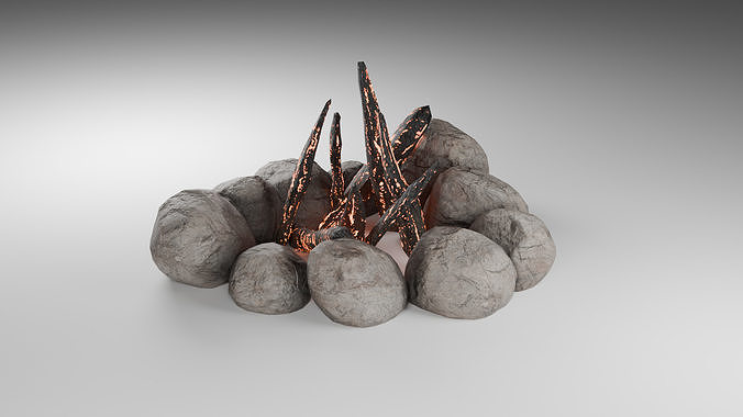Campfire Free low-poly 3D model