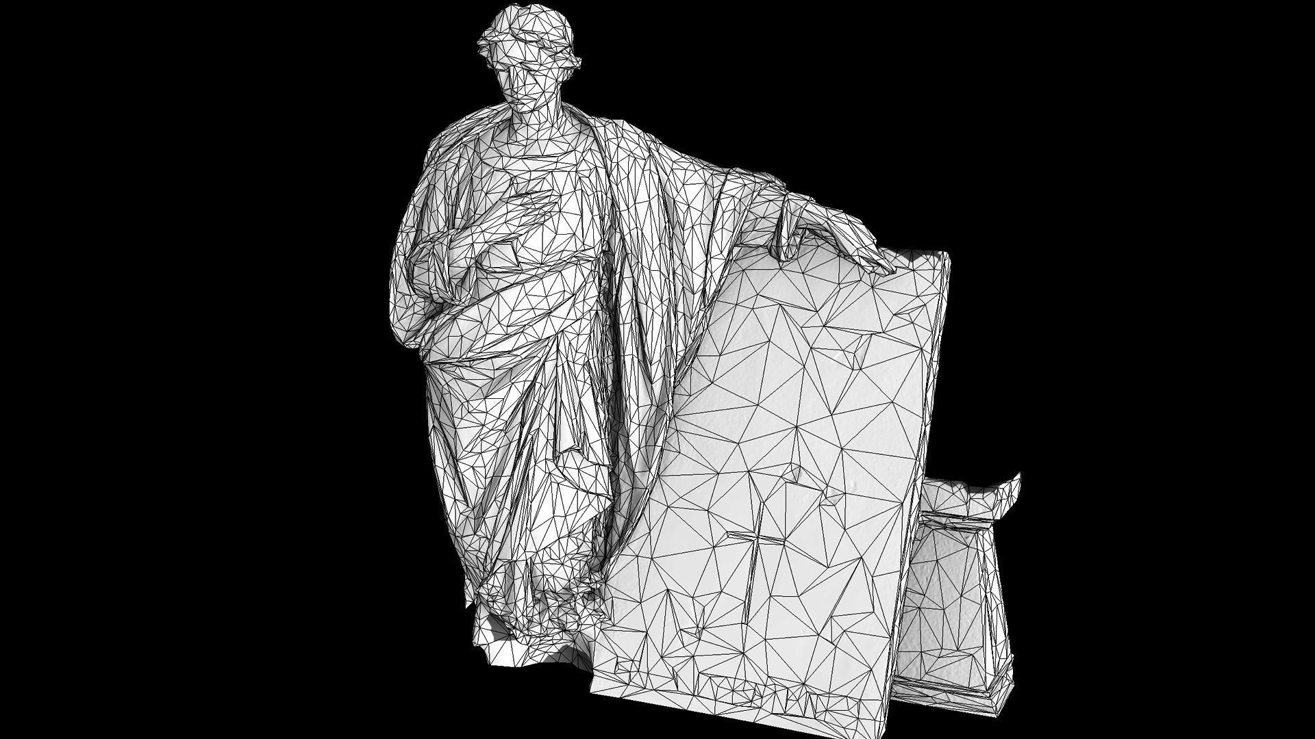 cemetery figure mossy tomb graveyard PBR photogrammetry Low-poly 3D model_7