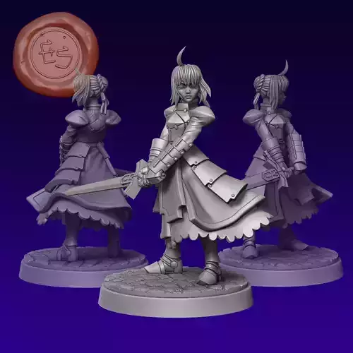 Saber and Dark Saber - Fate - 32mm Miniature