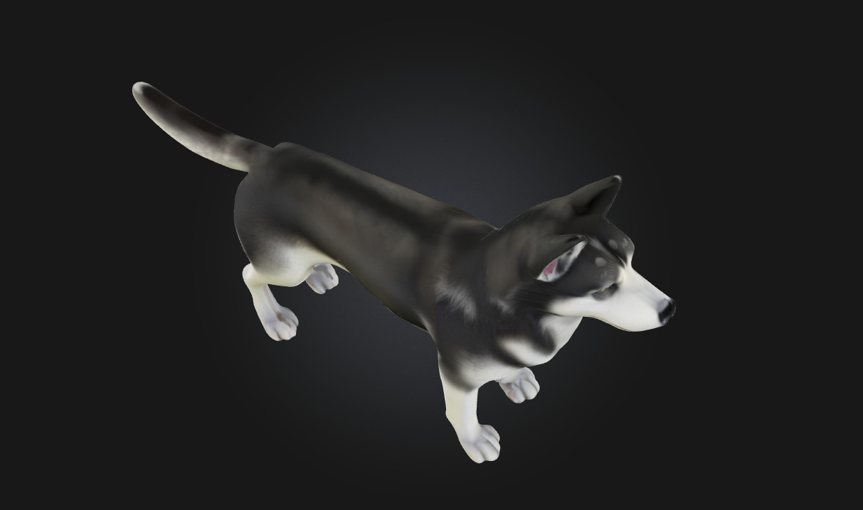 Husky Stand  Loyal Companion Model for Wildlife 3D model_5