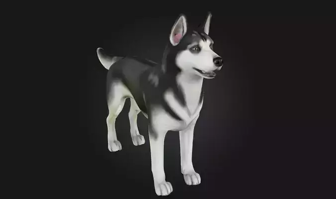 Husky Stand  Loyal Companion Model for Wildlife