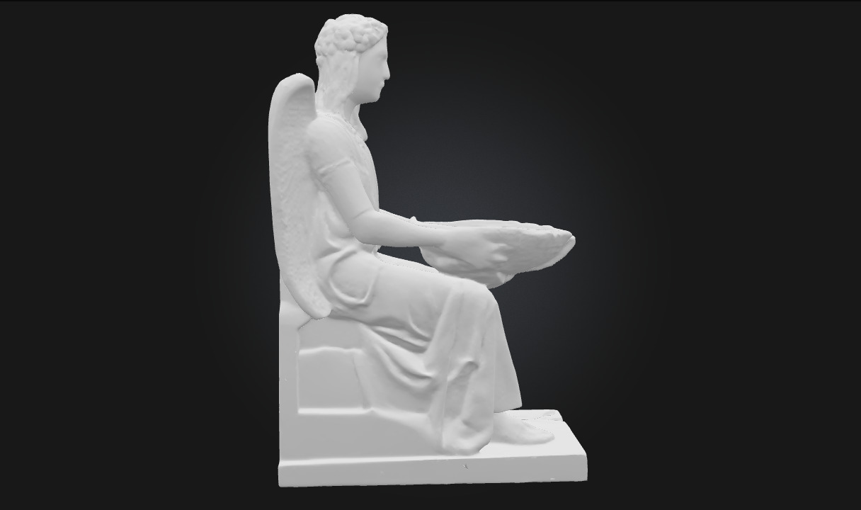 Angel with Shell Basin  Ornamental Sculpture Model for Sacred  3D model_8