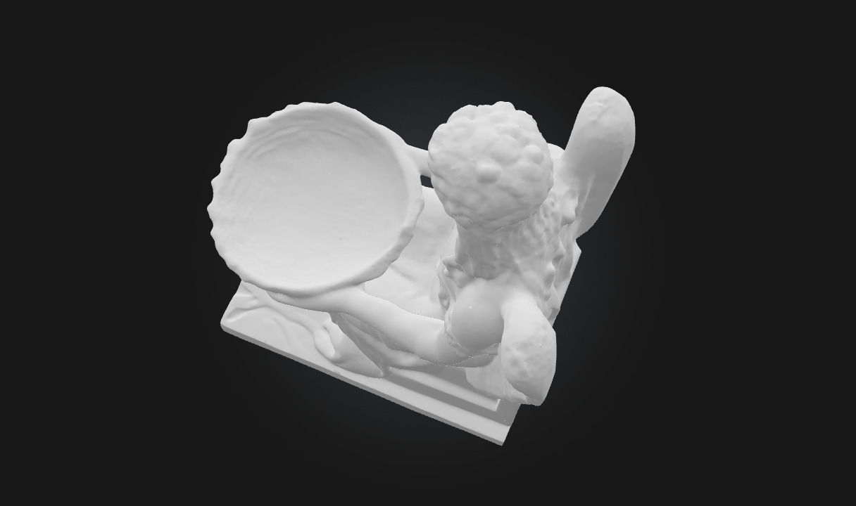 Angel with Shell Basin  Ornamental Sculpture Model for Sacred  3D model_11