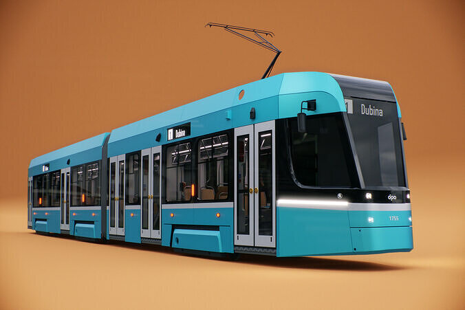Skoda 39T tram 3D model
