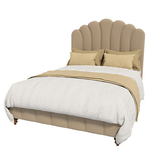 Modern Upholstered Bed 3D model 6