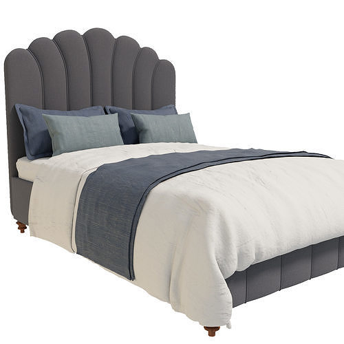 Modern Upholstered Bed 3D model 4