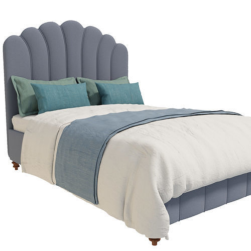 Modern Upholstered Bed 3D model 3