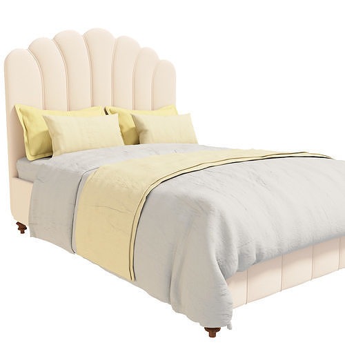 Modern Upholstered Bed 3D model 2