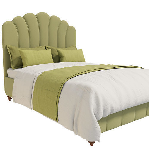 Modern Upholstered Bed 3D model 5