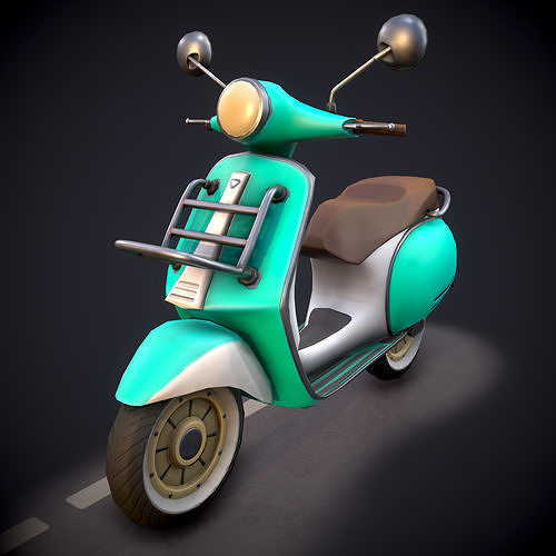 Stylized Scooter Low-poly 3D model